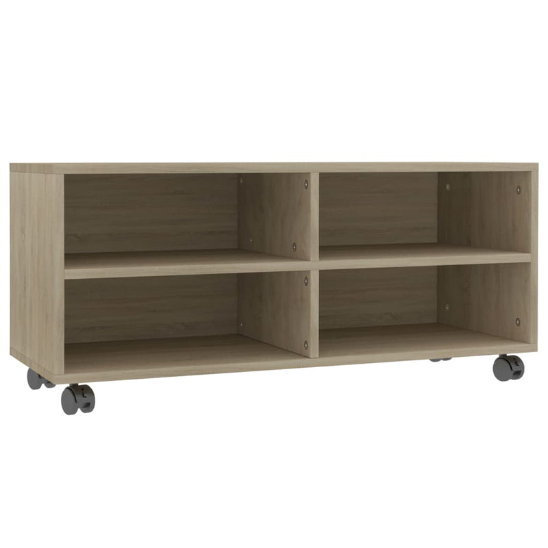 TV Cabinet with Castors Sonoma Oak 90x35x35 cm Engineered Wood Payday Deals