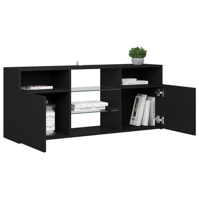 TV Cabinet with LED Lights Black 120x30x50 cm Payday Deals