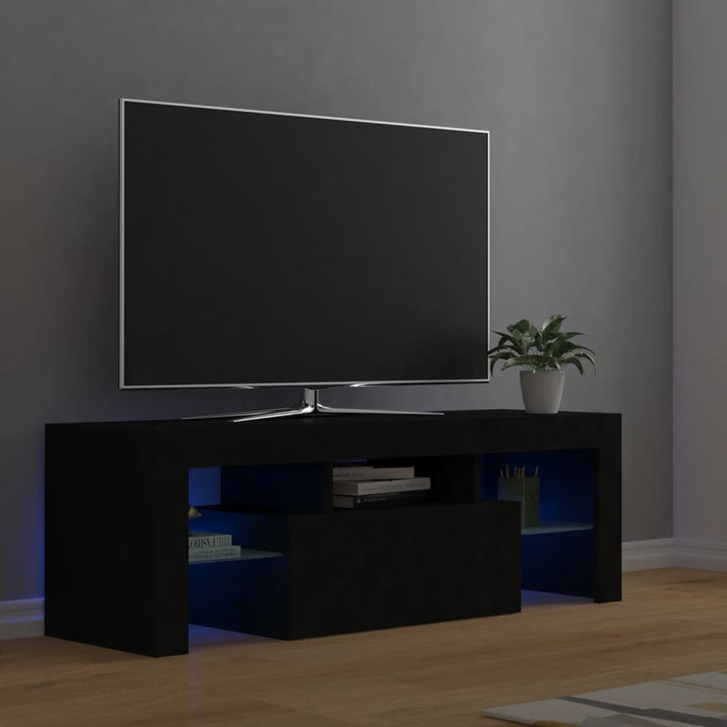 TV Cabinet with LED Lights Black 120x35x40 cm Payday Deals