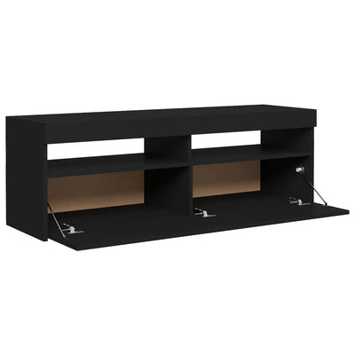 TV Cabinet with LED Lights Black 120x35x40 cm Payday Deals