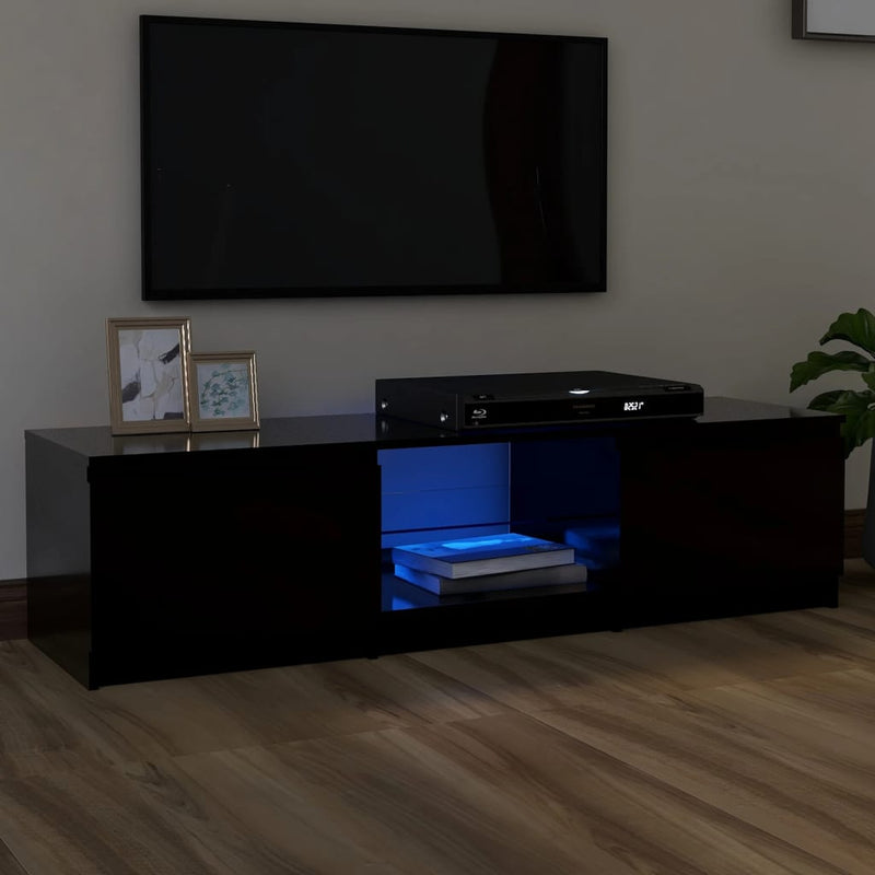 TV Cabinet with LED Lights Black 140x40x35.5 cm Payday Deals