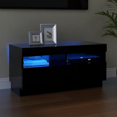 TV Cabinet with LED Lights Black 80x35x40 cm Payday Deals