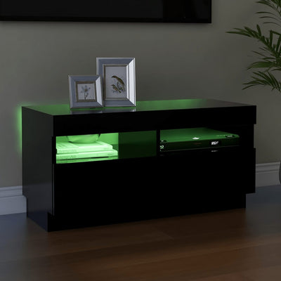 TV Cabinet with LED Lights Black 80x35x40 cm Payday Deals