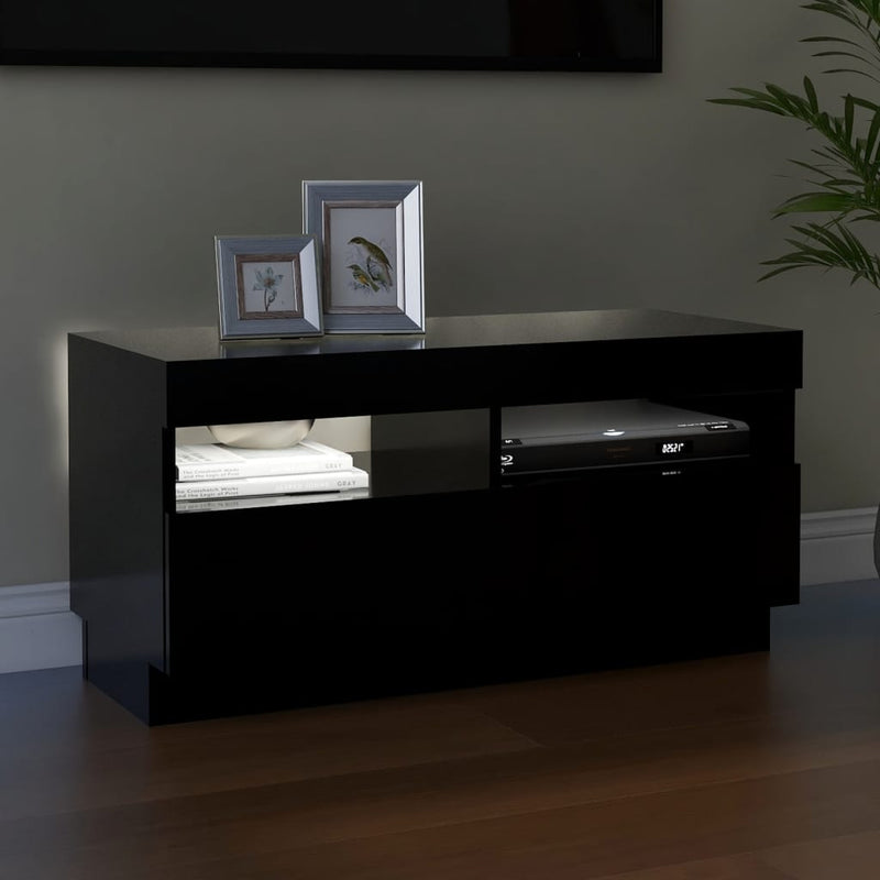 TV Cabinet with LED Lights Black 80x35x40 cm Payday Deals