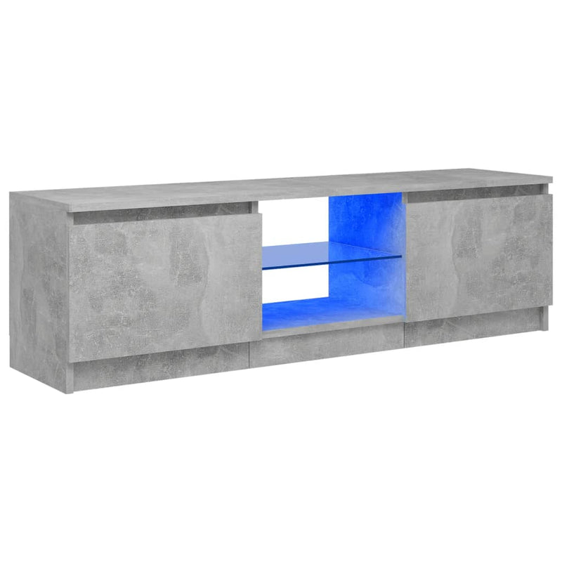 TV Cabinet with LED Lights Concrete Grey 120x30x35.5 cm Payday Deals