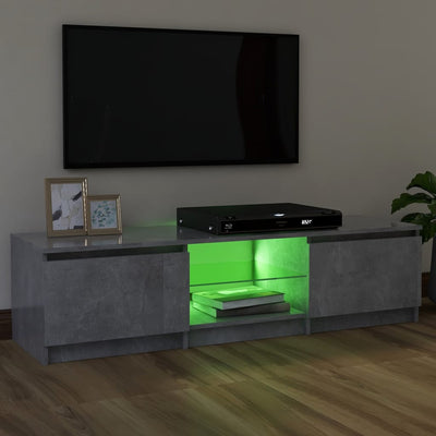 TV Cabinet with LED Lights Concrete Grey 120x30x35.5 cm Payday Deals