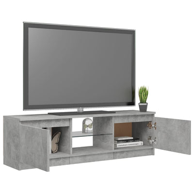 TV Cabinet with LED Lights Concrete Grey 120x30x35.5 cm Payday Deals