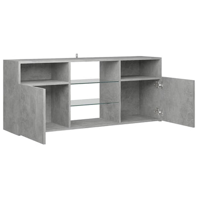 TV Cabinet with LED Lights Concrete Grey 120x30x50 cm Payday Deals