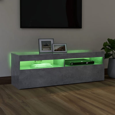 TV Cabinet with LED Lights Concrete Grey 120x35x40 cm Payday Deals