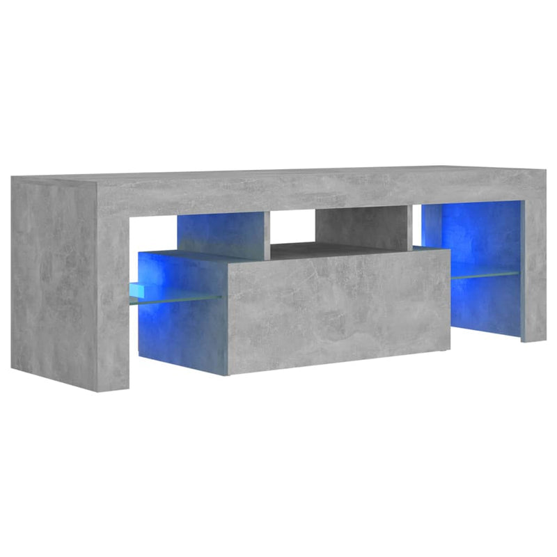 TV Cabinet with LED Lights Concrete Grey 120x35x40 cm Payday Deals