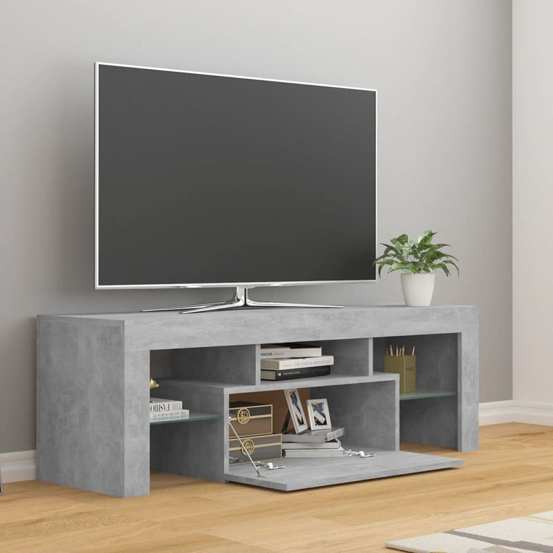 TV Cabinet with LED Lights Concrete Grey 120x35x40 cm Payday Deals