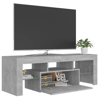 TV Cabinet with LED Lights Concrete Grey 120x35x40 cm Payday Deals