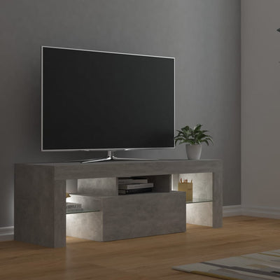 TV Cabinet with LED Lights Concrete Grey 120x35x40 cm Payday Deals