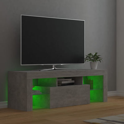 TV Cabinet with LED Lights Concrete Grey 120x35x40 cm Payday Deals