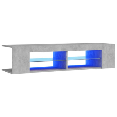 TV Cabinet with LED Lights Concrete Grey 135x39x30 cm Payday Deals