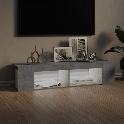TV Cabinet with LED Lights Concrete Grey 135x39x30 cm Payday Deals