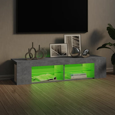 TV Cabinet with LED Lights Concrete Grey 135x39x30 cm Payday Deals
