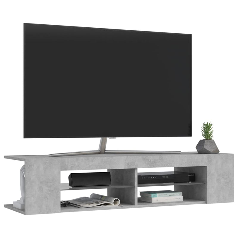 TV Cabinet with LED Lights Concrete Grey 135x39x30 cm Payday Deals