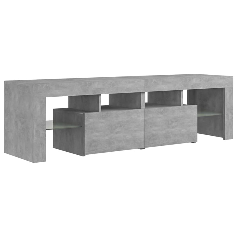 TV Cabinet with LED Lights Concrete Grey 140x36.5x40 cm Payday Deals