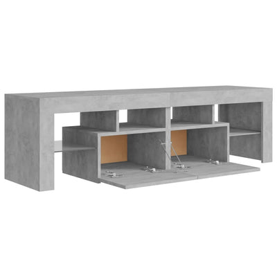 TV Cabinet with LED Lights Concrete Grey 140x36.5x40 cm Payday Deals