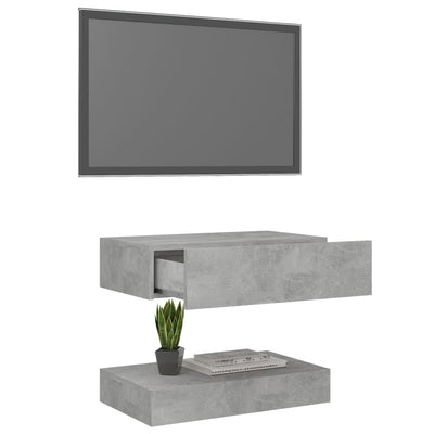 TV Cabinet with LED Lights Concrete Grey 60x35 cm Payday Deals