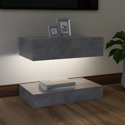 TV Cabinet with LED Lights Concrete Grey 60x35 cm Payday Deals