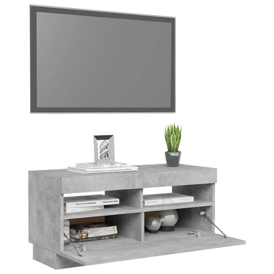 TV Cabinet with LED Lights Concrete Grey 80x35x40 cm Payday Deals