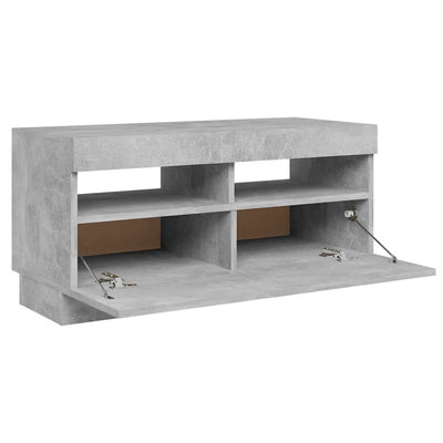 TV Cabinet with LED Lights Concrete Grey 80x35x40 cm Payday Deals