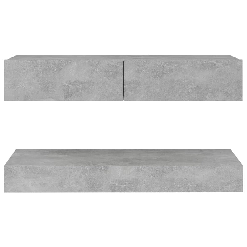 TV Cabinet with LED Lights Concrete Grey 90x35 cm Payday Deals
