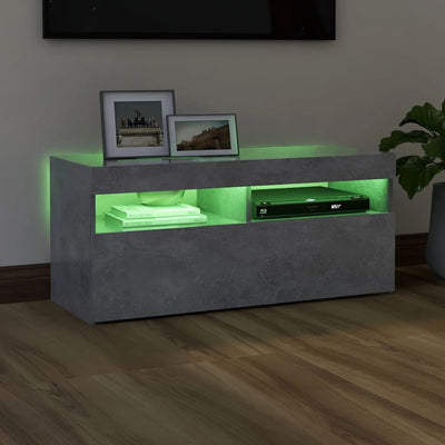 TV Cabinet with LED Lights Concrete Grey 90x35x40 cm Payday Deals