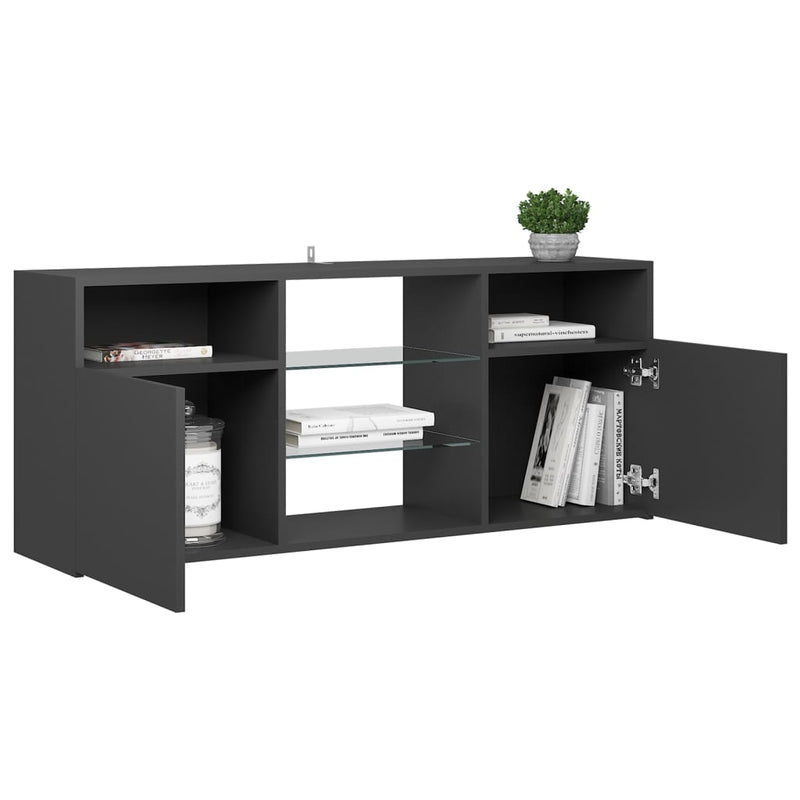 TV Cabinet with LED Lights Grey 120x30x50 cm Payday Deals