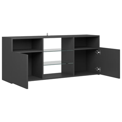 TV Cabinet with LED Lights Grey 120x30x50 cm Payday Deals