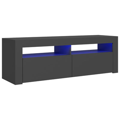 TV Cabinet with LED Lights Grey 120x35x40 cm Payday Deals