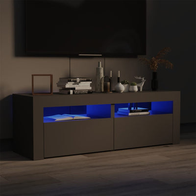 TV Cabinet with LED Lights Grey 120x35x40 cm