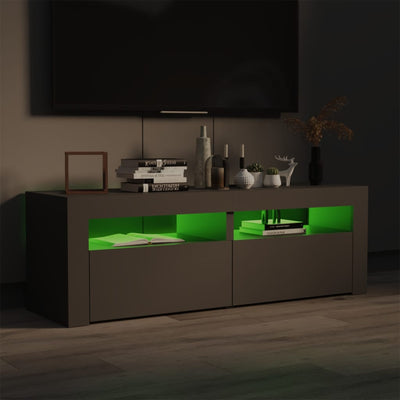 TV Cabinet with LED Lights Grey 120x35x40 cm Payday Deals