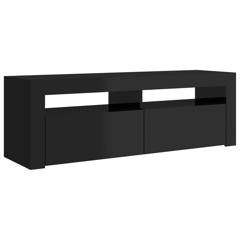 TV Cabinet with LED Lights High Gloss Black 120x35x40 cm Payday Deals