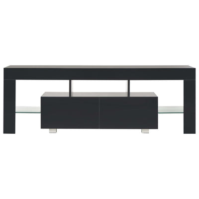 TV Cabinet with LED Lights High Gloss Black 130x35x45 cm Payday Deals