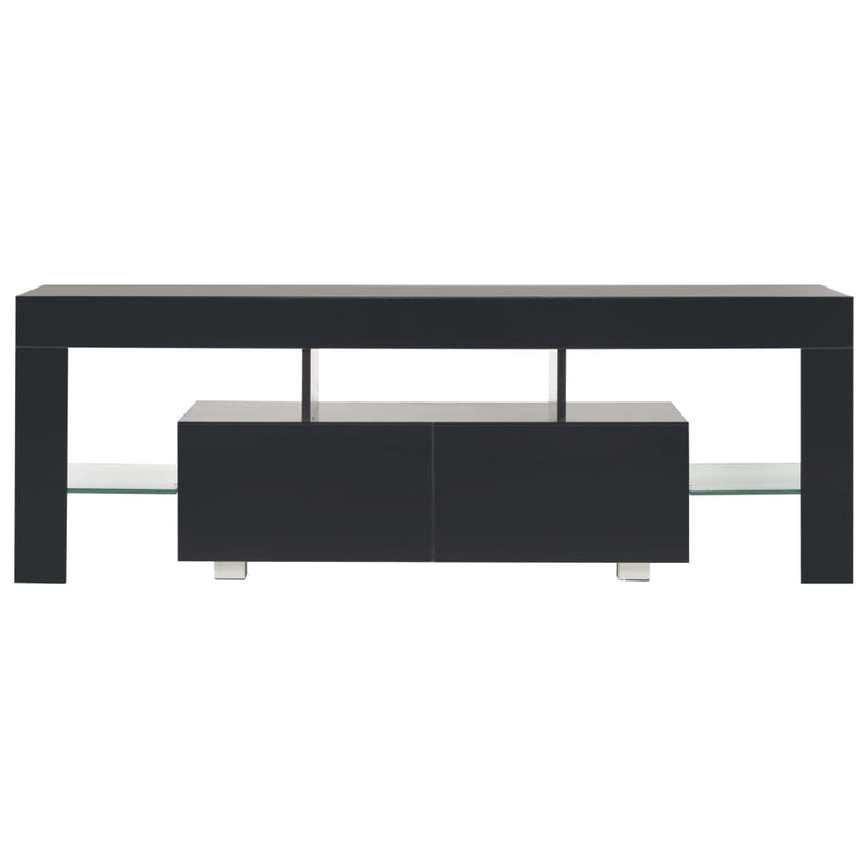 TV Cabinet with LED Lights High Gloss Black 130x35x45 cm Payday Deals