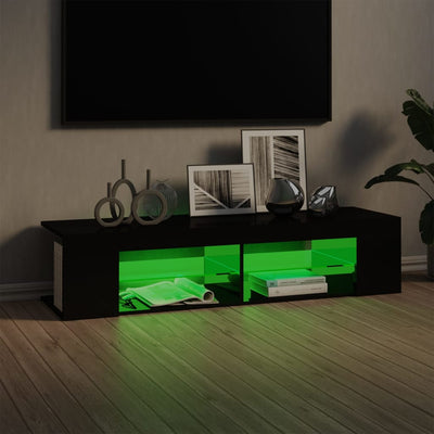 TV Cabinet with LED Lights High Gloss Black 135x39x30 cm Payday Deals