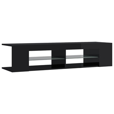 TV Cabinet with LED Lights High Gloss Black 135x39x30 cm Payday Deals