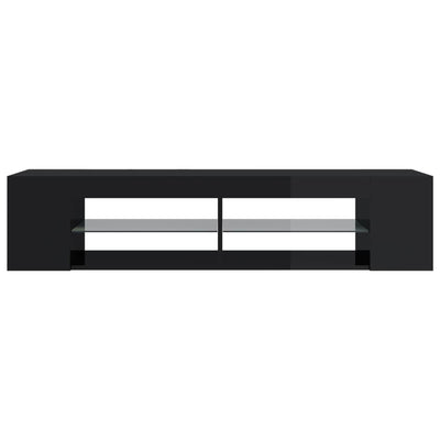 TV Cabinet with LED Lights High Gloss Black 135x39x30 cm Payday Deals