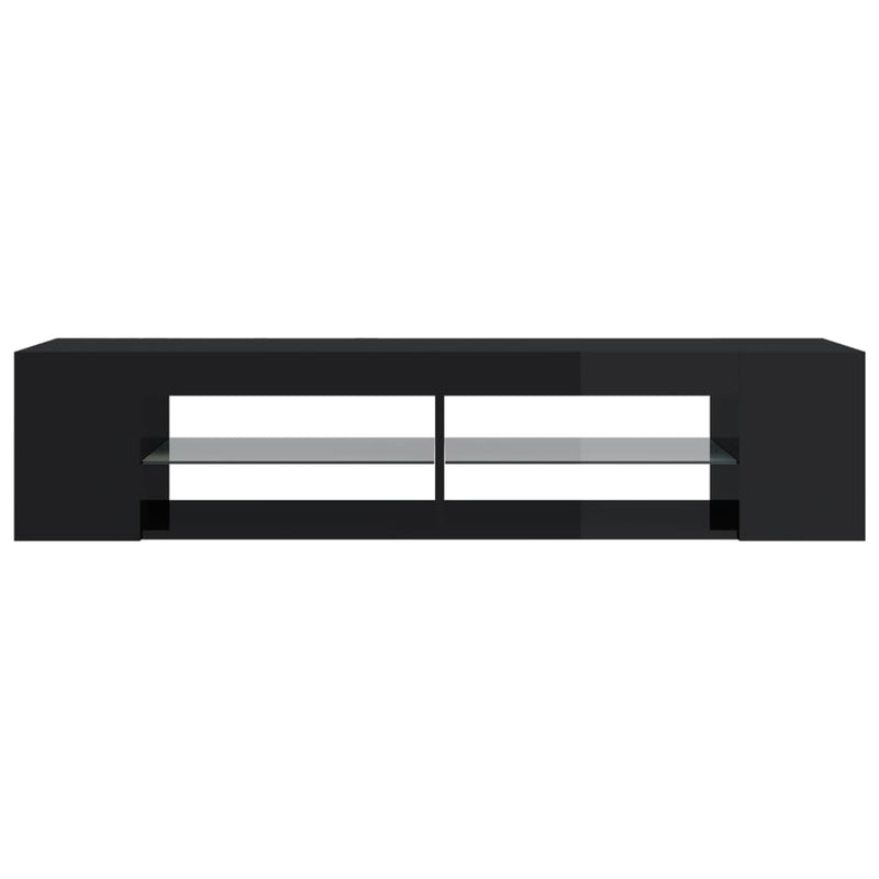 TV Cabinet with LED Lights High Gloss Black 135x39x30 cm Payday Deals