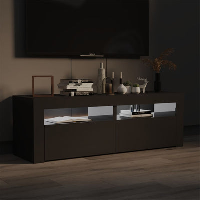 TV Cabinet with LED Lights High Gloss Grey 120x35x40 cm Payday Deals