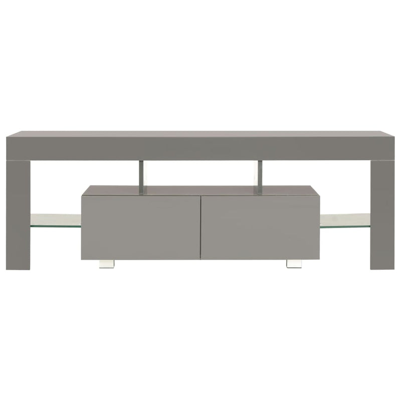 TV Cabinet with LED Lights High Gloss Grey 130x35x45 cm Payday Deals