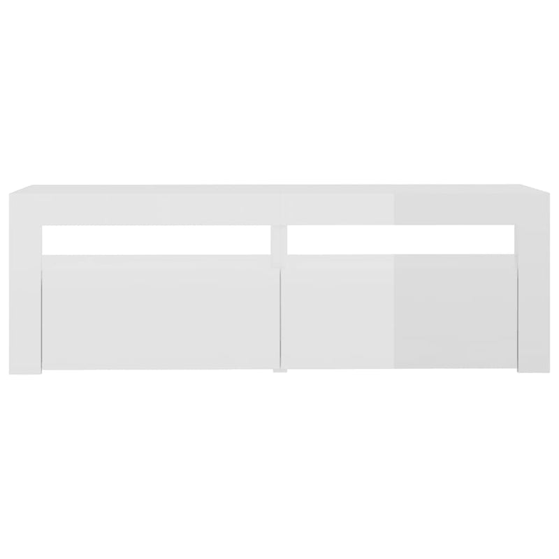 TV Cabinet with LED Lights High Gloss White 120x35x40 cm Payday Deals