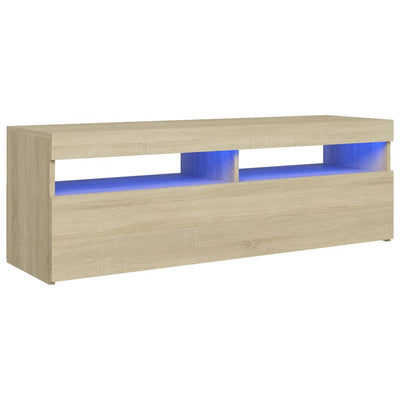 TV Cabinet with LED Lights Sonoma Oak 120x35x40 cm Payday Deals