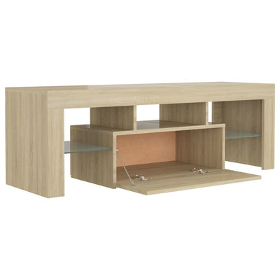 TV Cabinet with LED Lights Sonoma Oak 120x35x40 cm Payday Deals