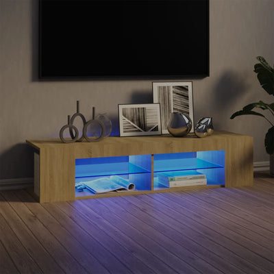 TV Cabinet with LED Lights Sonoma Oak 135x39x30 cm