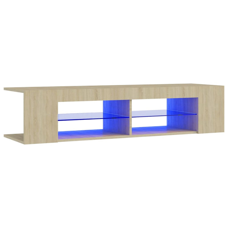 TV Cabinet with LED Lights Sonoma Oak 135x39x30 cm Payday Deals