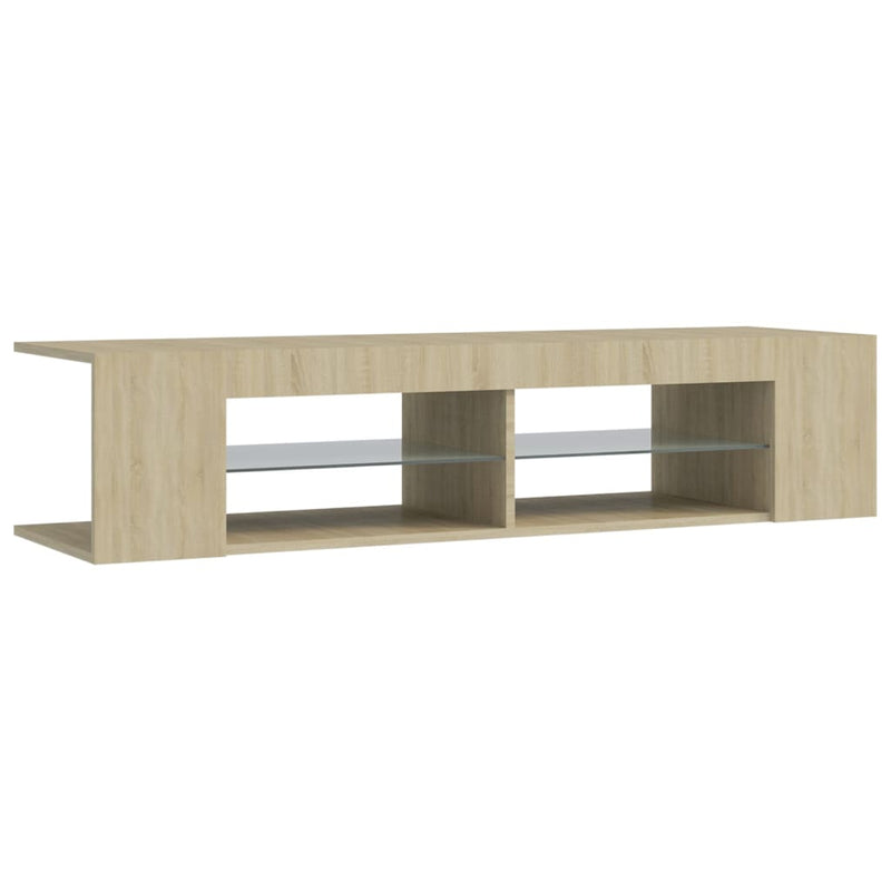 TV Cabinet with LED Lights Sonoma Oak 135x39x30 cm Payday Deals